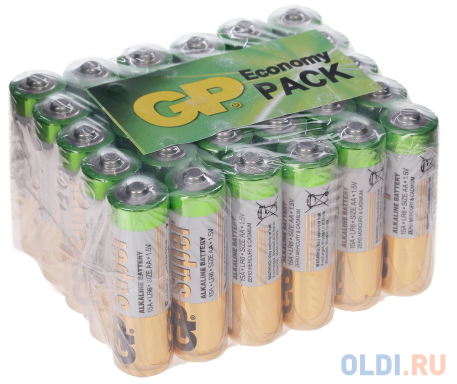 Батарейки GP Super Alkaline LR6 30 шт GP 15A-B30 старт аккумуляторные батарейки hr03 ааа 1100mah ni mh bl2 2 шт 2