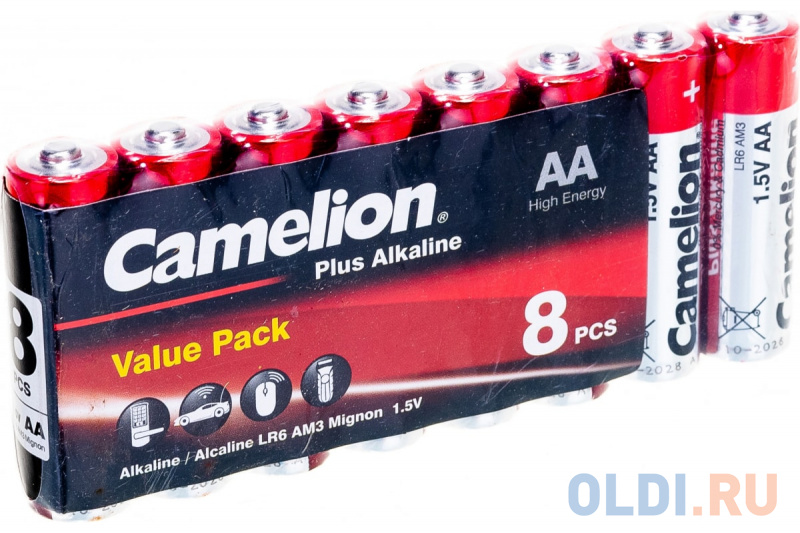 Батарейки Camelion Plus Alkaline AA 8 шт LR6-SP8 фото