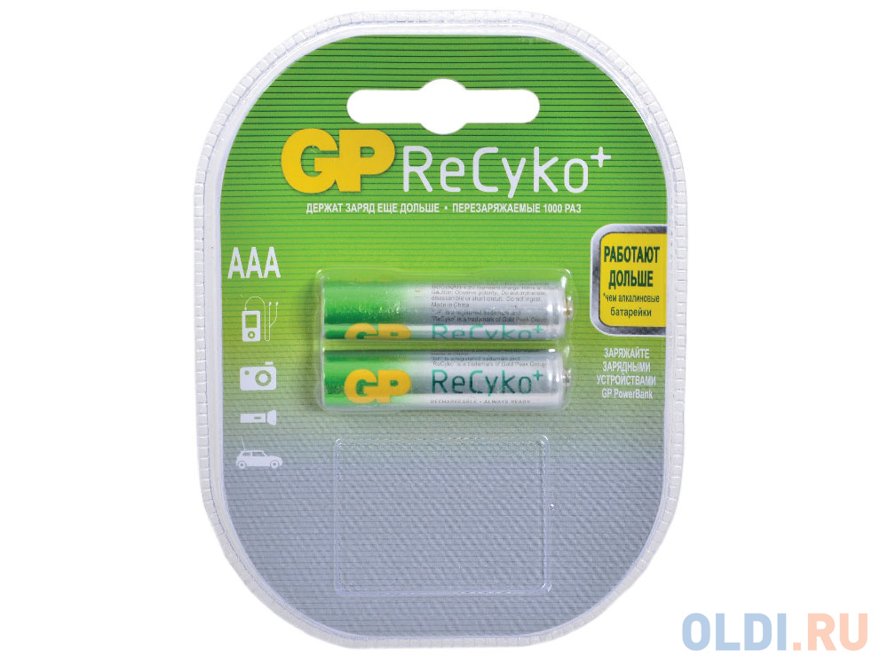 

Аккумулятор 800 mAh GP ReCyko+ AAA 2 шт 85AAAHCB-2CR2