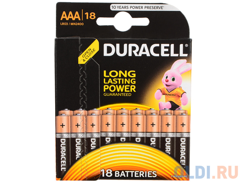 

Батарейки DURACELL (ААА) LR03-18BL BASIC 18 шт