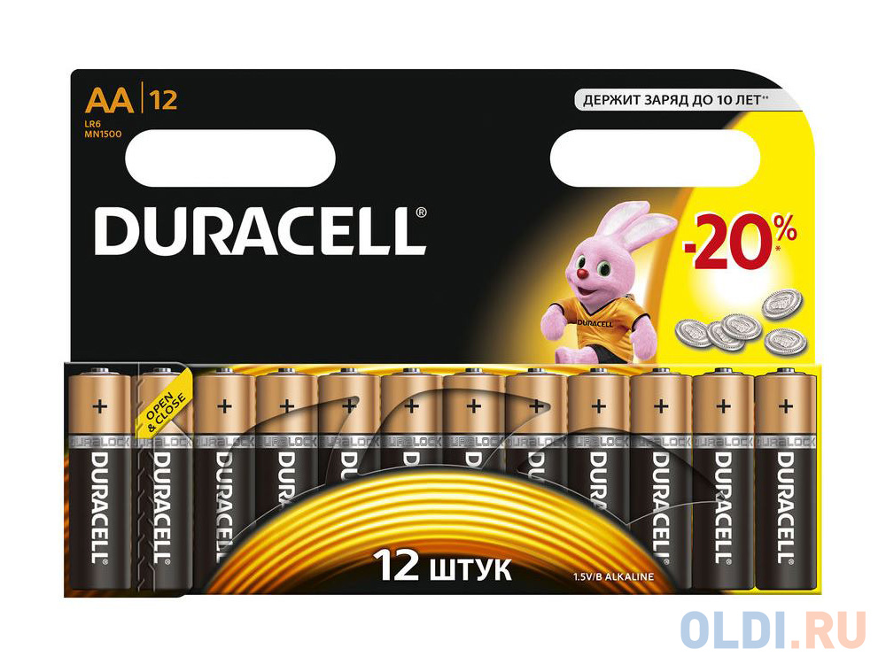 Батарейки DURACELL (АА) LR6-12BL BASIC NEW 12шт.