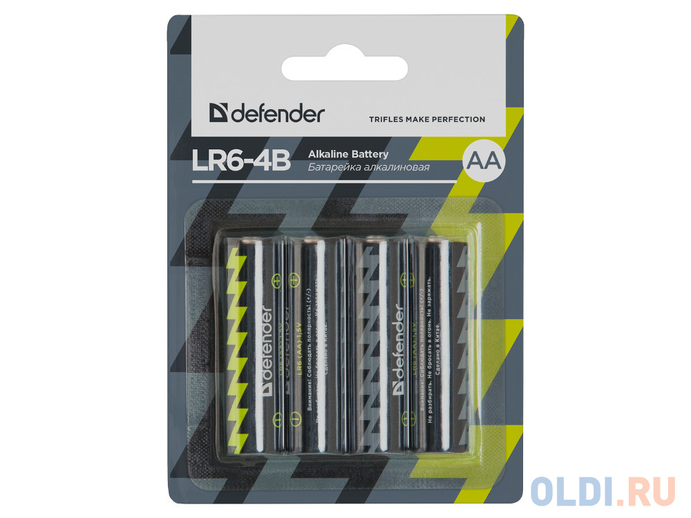 Батарейки Defender (AA) LR6-4B 4PCS 4 шт 56012 фото