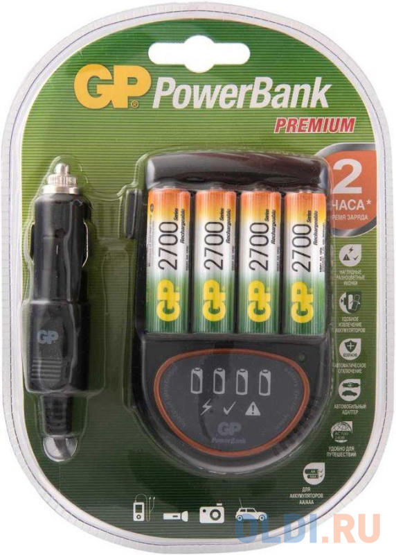 

Зарядное устройство + аккумуляторы 2700 mAh GP PB50GS270CA-2CR4 AA 4 шт