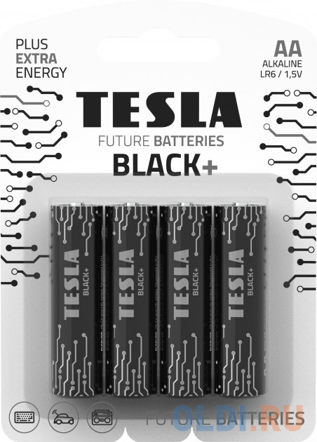 

Батарейки Tesla BLACK AA+4ks Alkaline AA (LR06, пальчиковая, блистер/ 4 ks)