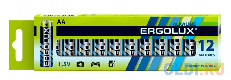 

Батарея Ergolux Alkaline LR6 BP-12 AA 2800mAh (12шт) коробка
