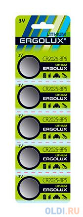 

Батарея Ergolux Lithium CR2032-BP5 CR2032 200mAh (5шт) блистер
