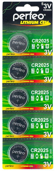 

Батарейки Perfeo Lithium Cell CR2025/5BL CR2025 5 шт