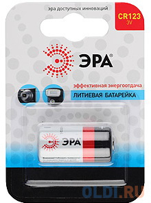 

Батарейки Эра CR123-1BL CR123 1 шт 10/100/8500
