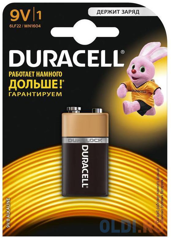 Батарейка DURACELL Duracell 6LR61-1BL/6LF22-1BL/6LP3146 MN BP1  9В 1шт. (крона) от OLDI