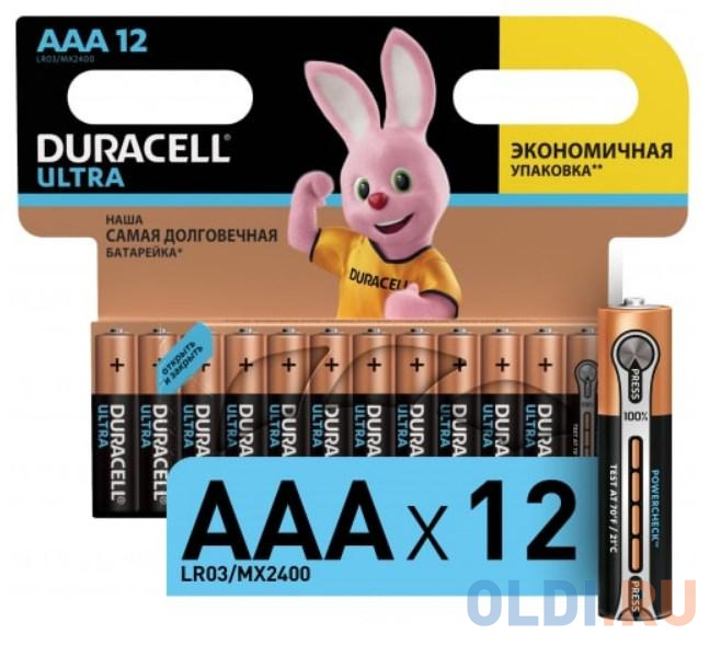 Батарейки DURACELL (ААА) LR03-12BL BASIC 12 шт от OLDI