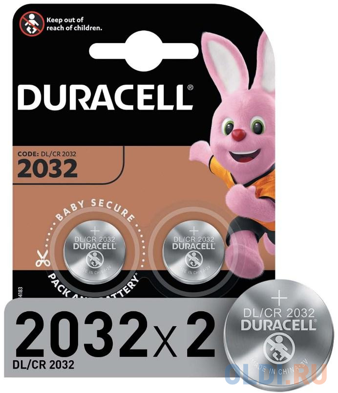 Duracell CR2032-2BL (2 шт. в уп-ке) элемент питания duracell lr44 bl2 5000394504424
