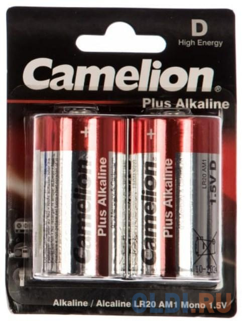 Camelion..LR20 Plus Alkaline BL-2 (LR20-BP2, батарейка,1.5В)  (2 шт. в уп-ке) sonnen батарейка alkaline 23а mn21 для сигнализаций 1