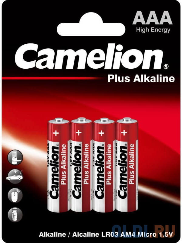 Батарейки Camelion LR03 Plus Alkaline BL-4 LR03 4 шт батарейки camelion bl 5 mercury free lr23 5 шт a23 bp5 12828