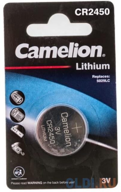 Camelion CR2450 BL-1 (CR2450-BP1, батарейка литиевая,3V) (1 шт. в уп-ке) camelion cr1616 bl 1 cr1616 bp1 батарейка литиевая 3v 1 шт в уп ке