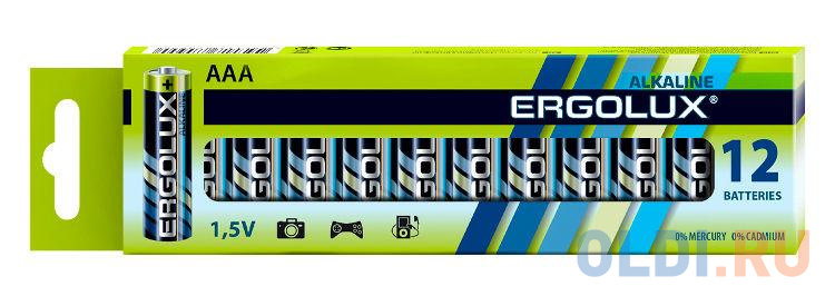 

Батарейки Ergolux Alkaline LR03 BP AAA 12 шт