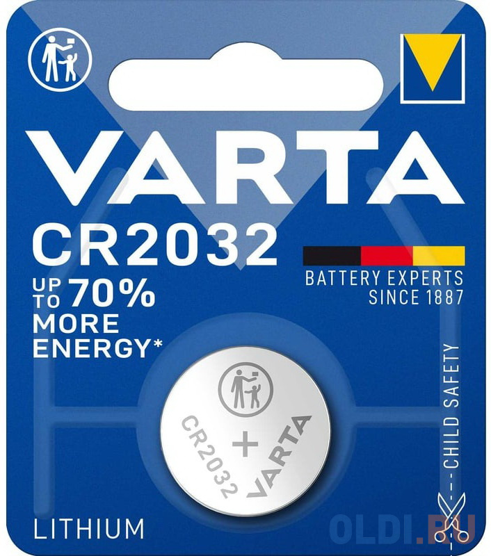 

CR2032 Батарейка VARTA Electronics BL1 Lithium, 1 шт.