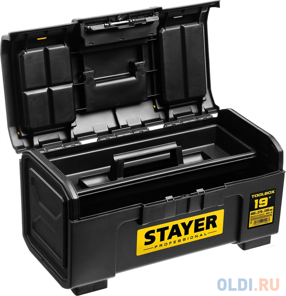 stayer bigpro 620 х 370 х 420 мм 24 5 пластиковый ящик тележка для инструментов professional 38107 24 Ящик для инструмента 