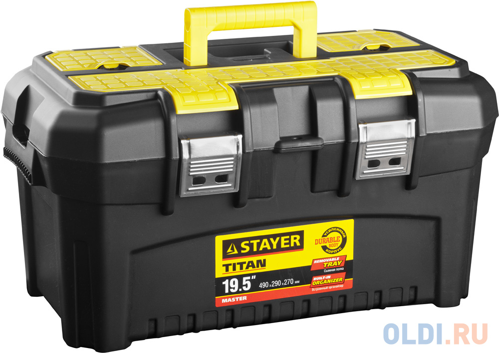 

Ящик STAYER 38016-19 пластиковый для инструмента 490x290x270мм 19