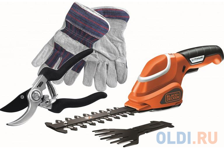 

Ножницы BLACK & DECKER GSL700KIT-QW садовые - кусторез 7В li-ion перчатки ручные