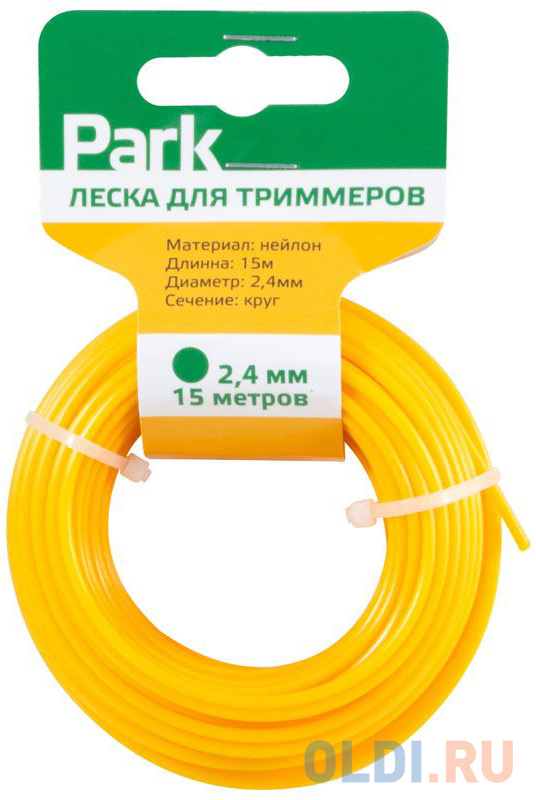 

ЛЕСКА ДЛЯ ТРИММЕРА 2,4 ММ 15 М (1/45) "PARK"