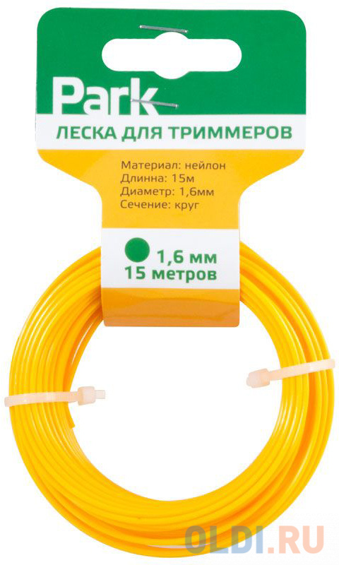 

ЛЕСКА ДЛЯ ТРИММЕРА 1,6 ММ 15 М (1/70) "PARK"
