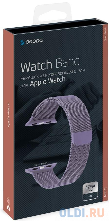 Ремешок Deppa Band Mesh 42mm лавандовый 47148 deppa ремешок band silicone для apple watch 38 40 mm силиконовый мятный deppa