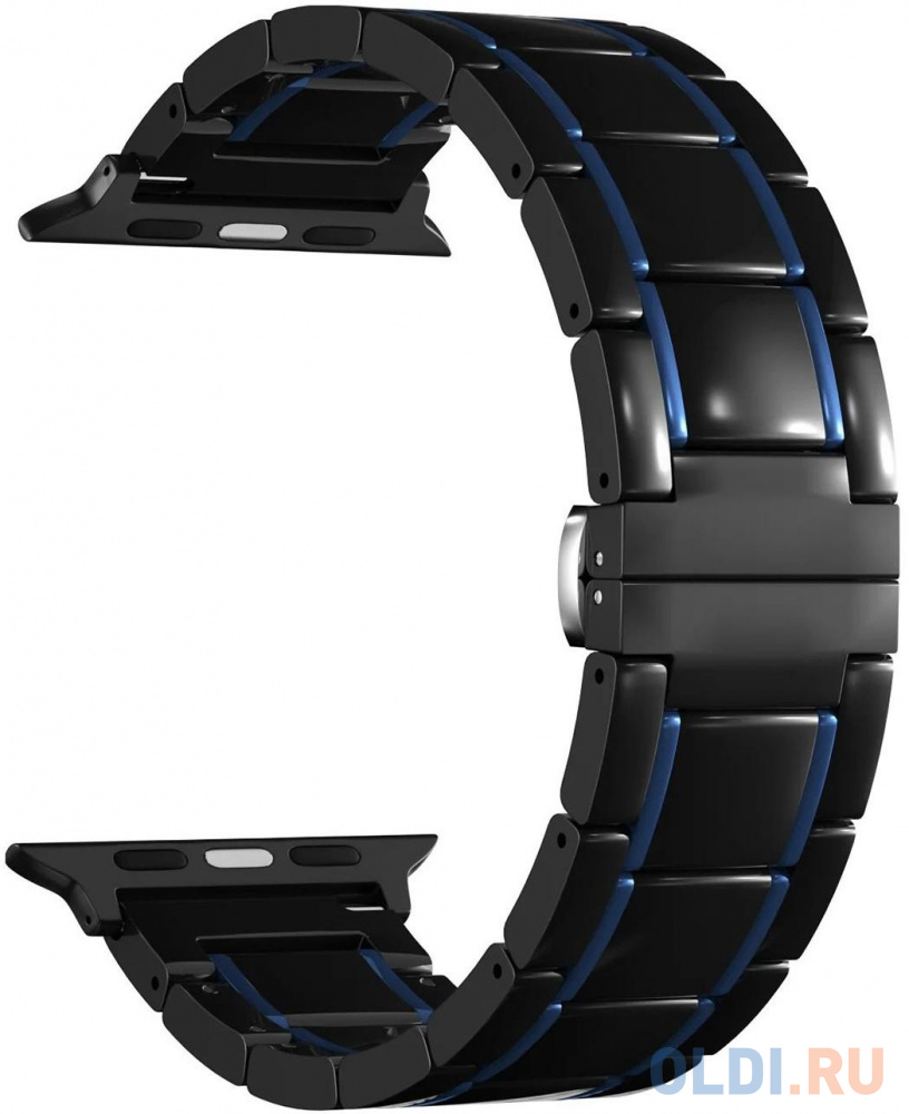 Керамический ремешок для Apple Watch 42/44 mm LYAMBDA LIBERTAS DS-APG-06-44-BD Black/Dark Blue, цвет черный/синий
