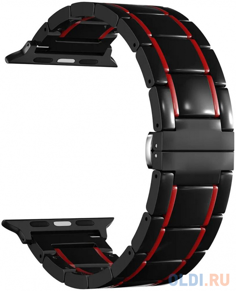 Керамический ремешок для Apple Watch 38/40 mm LYAMBDA LIBERTAS DS-APG-06-40-BR Black/Red, цвет черный/красный
