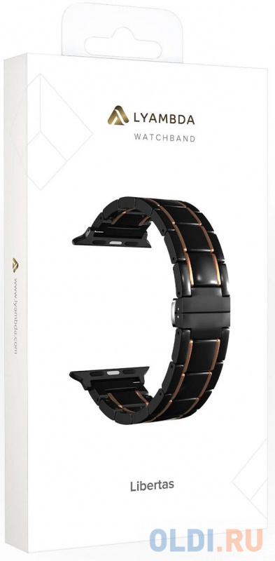 Керамический ремешок для Apple Watch 38/40 mm LYAMBDA LIBERTAS DS-APG-06-40-BG Black/Rose Gold фото