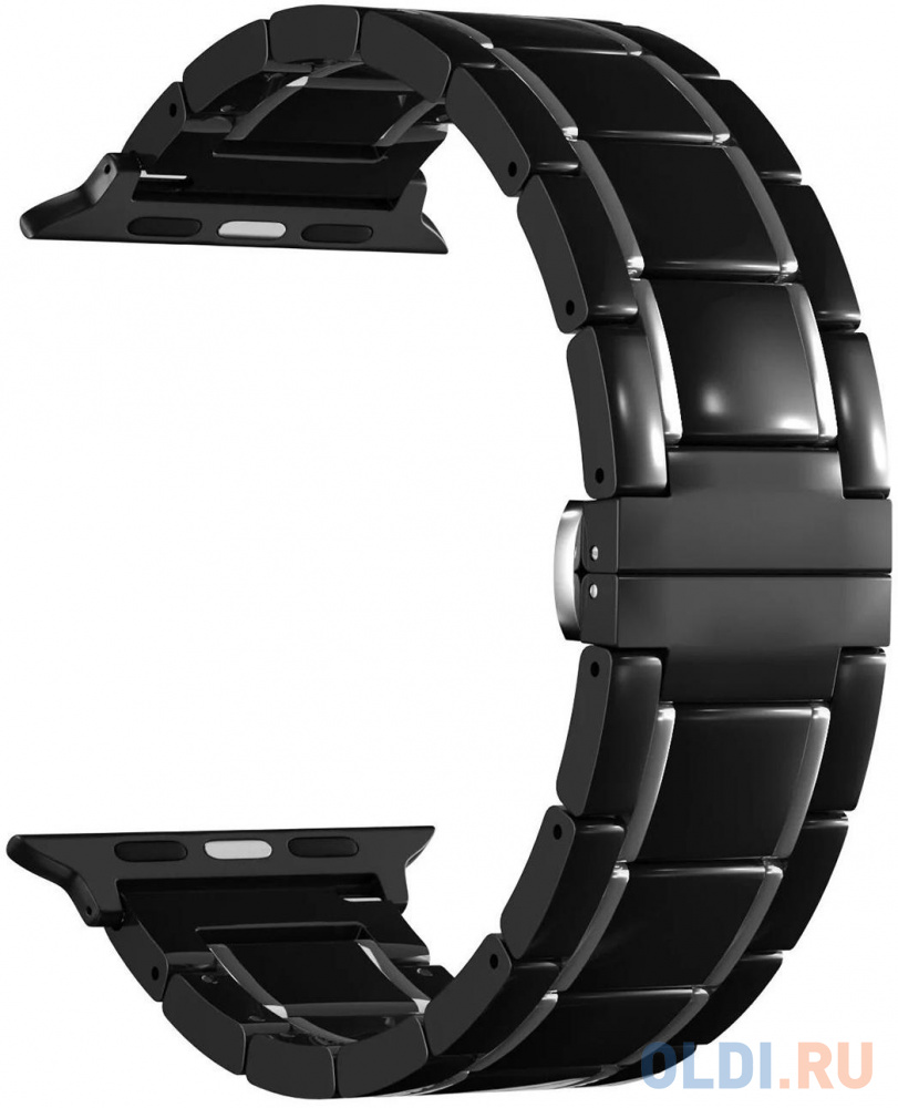 Керамический ремешок для Apple Watch 42/44 mm LYAMBDA LIBERTAS DS-APG-06-44-BS Black/Silver, цвет черный/серебристый