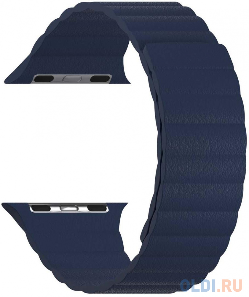 Кожаный ремешок для Apple Watch 42/44 mm LYAMBDA POLLUX DSP-24-44-DB Dark Blue, цвет темно-синий