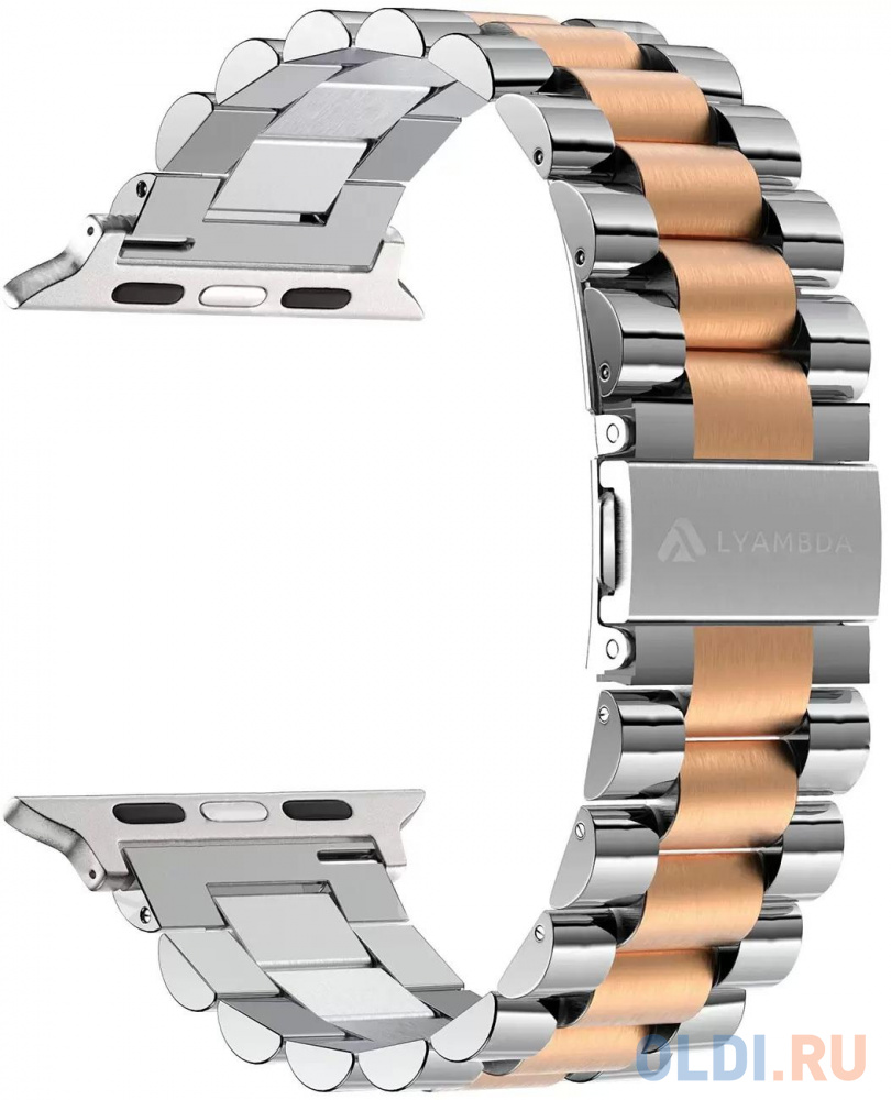 Ремешок Lyambda KEID DS-APG-02-44-SR 44mm серебристый/золотистый, цвет серебристый/золотистый - фото 1