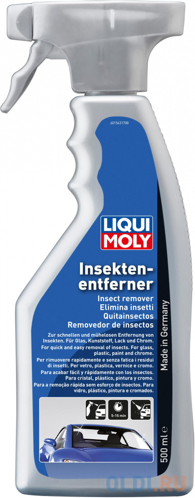 Гелевый очиститель пятен от насекомых LiquiMoly Insekten-Entferner 1543 супер очиститель салона и кузова liquimoly super k cleaner 1682