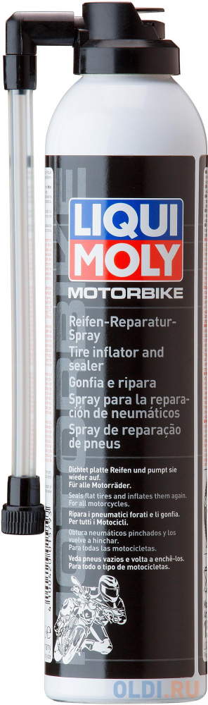 Герметик для ремонта мотоциклетной резины LiquiMoly Motorbike Reifen-Reparatur-Spray 1579 schelochnoy chistyaschiy sprey bordnet sprey boardnet spray 1 litr