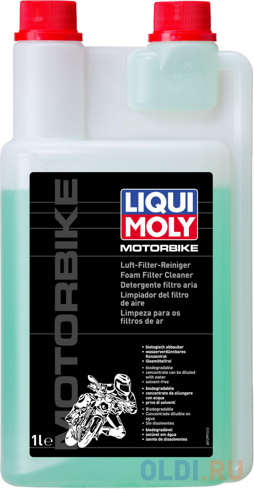 Очиститель воздушных фильтров LiquiMoly Motorbike Luft-Filter-Reiniger мототехники (концентрат) 1299 промывка масляной системы мототехники liquimoly motorbike engine flush 1657