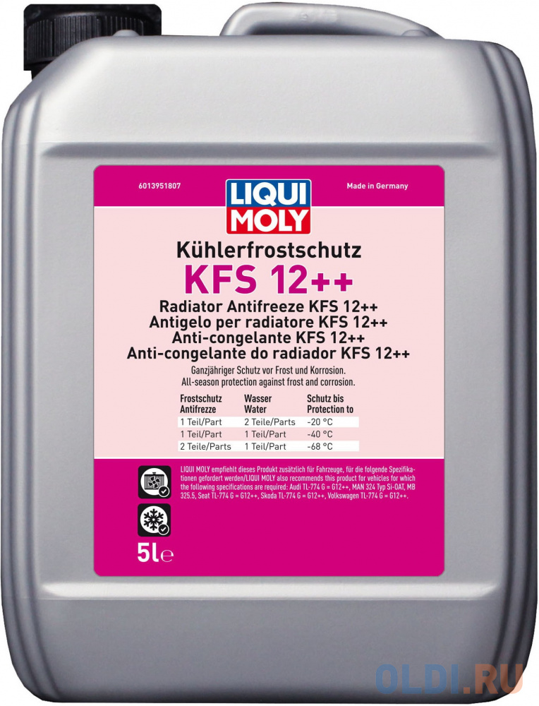21135 LiquiMoly Антифриз-конц. Kuhlerfrostschutz KFS 12++ (5л) очиститель мотора liqui moly