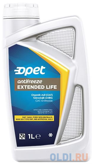 601216657 OPET Антифриз Extended Life Antifreeze (1л) антифриз зеленый 42с aga aga050z