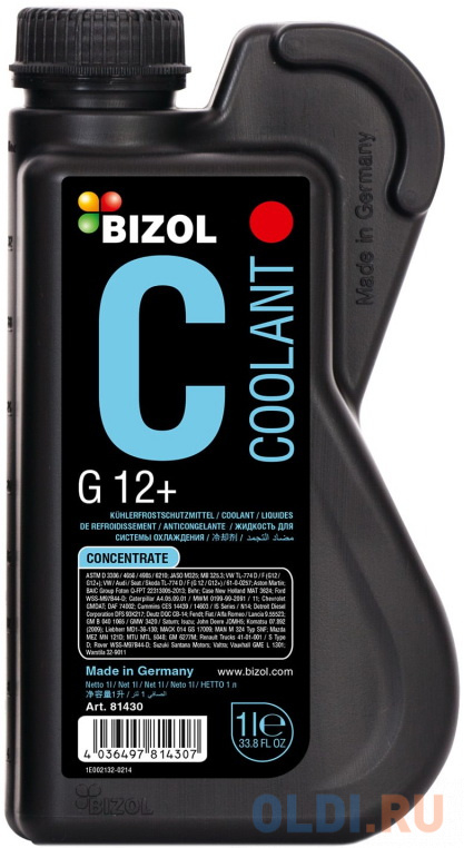 81430 BIZOL Антифриз Coolant G12+ (1л)