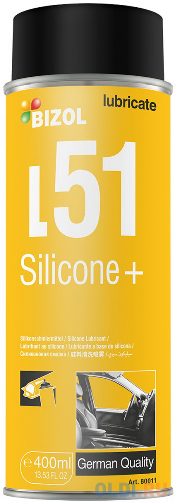 80011 BIZOL Силиконовая смазка Siliconе+ L51 (0,4л) силиконовая смазка бибип bb 40 аэрозоль 210 мл bb 345