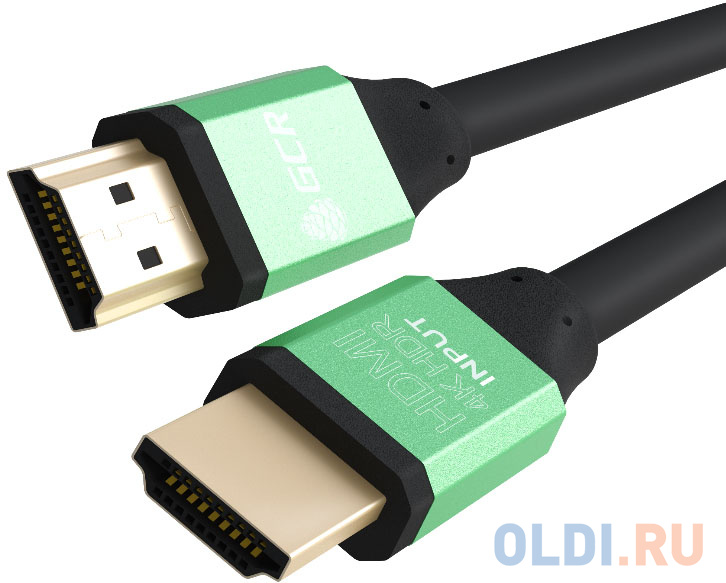 Кабель HDMI 1.2м Green Connection GCR-50961 круглый зеленый зеленый green