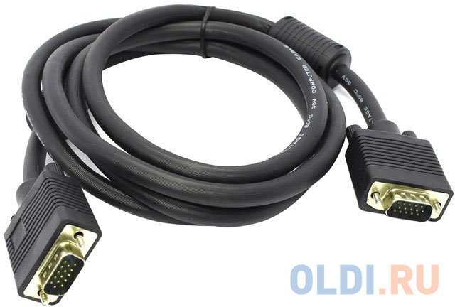 Кабель VGA 15м Exegate EX169517RUS круглый черный кабель micro b usb 3 0 0 5м exegate ex cc usb3 ammicrobm9p 0 5 круглый синий