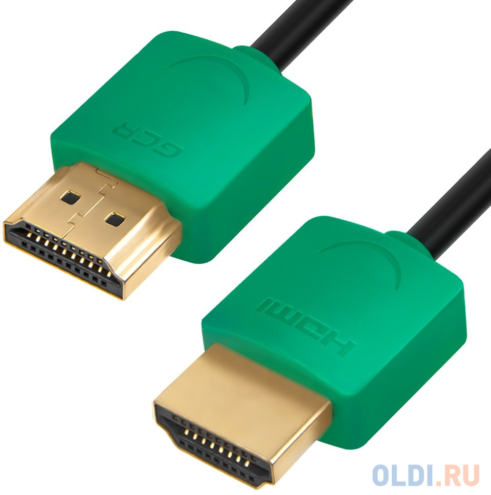 

Кабель HDMI 3м Green Connection GCR-51583 круглый черный/зеленый