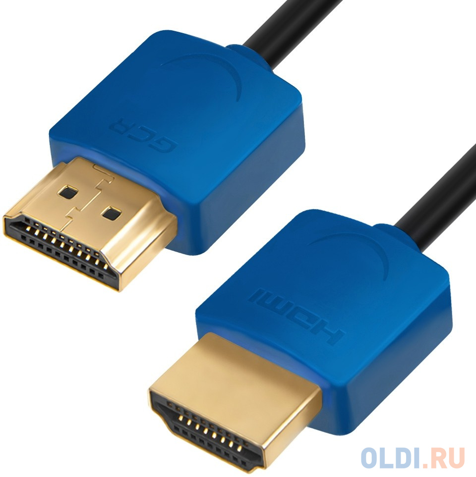 

Кабель HDMI 0.3м Green Connection GCR-51586 круглый черный/синий