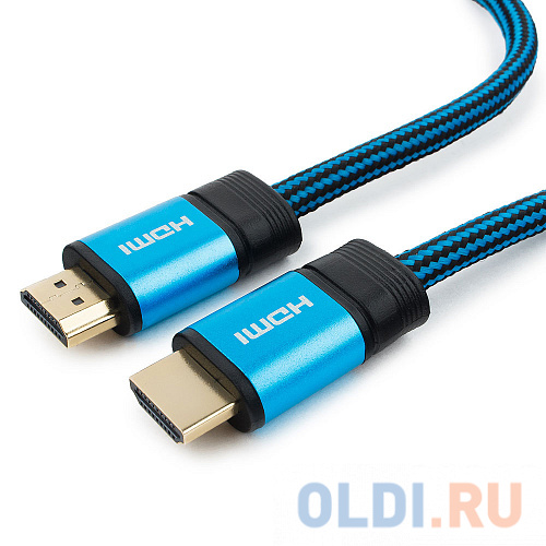 Кабель HDMI 3м Cablexpert CC-G-HDMI01-3M круглый синий черный CC-G-HDMI01 - фото 1