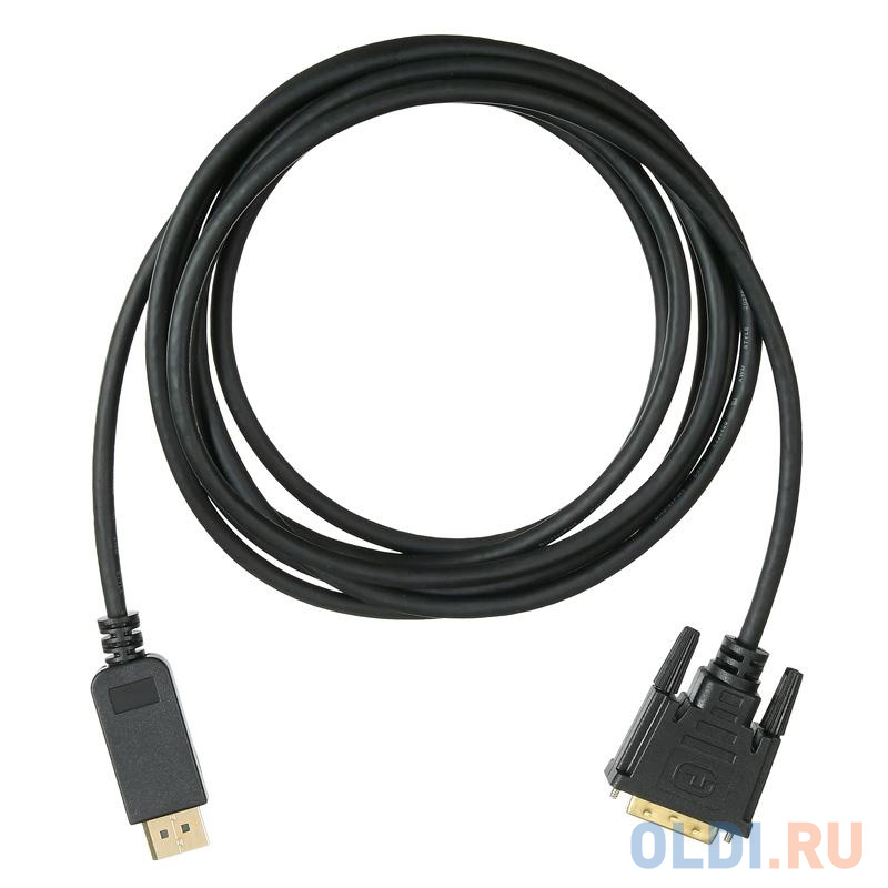 Кабель DVI DisplayPort 3м Бюрократ BHP DPP_DVI-3 круглый черный фото