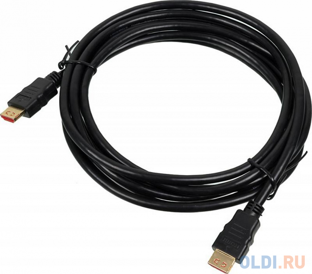 Кабель HDMI 3м BURO BHP HDMI V1.4 3M LOCK круглый черный