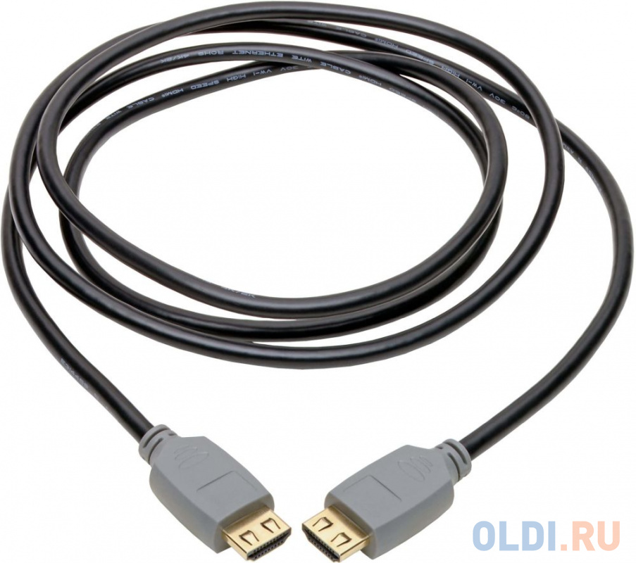 Кабель HDMI 1.8м Tripplite P568-006-2A круглый черный/серый - фото 1