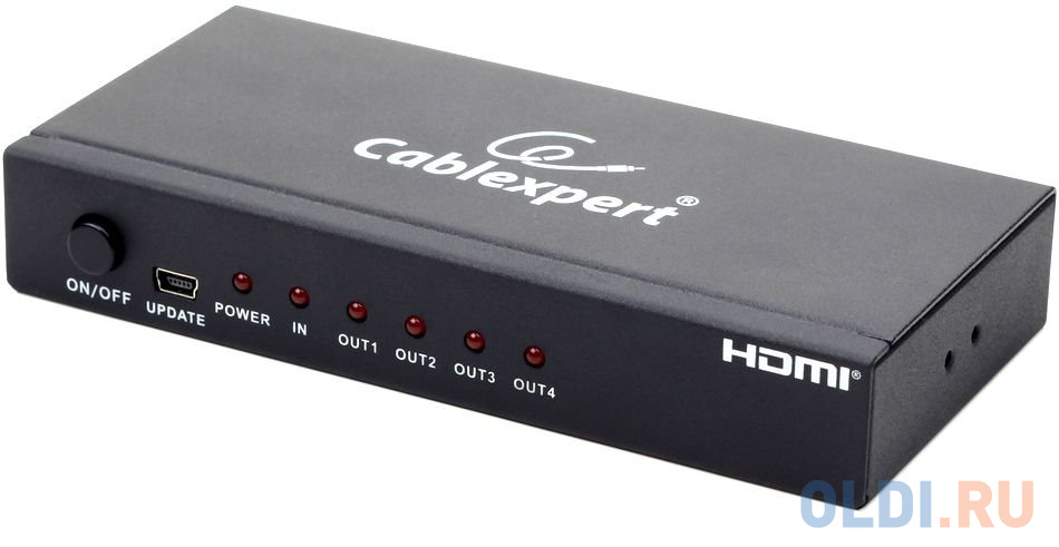 Разветвитель HDMI Gembird DSP-4PH4-02 разветвитель usb type c digma hub 2u3 0сau uc g 2 х usb 3 0 usb type c 2 x mini jack 3 5мм серый