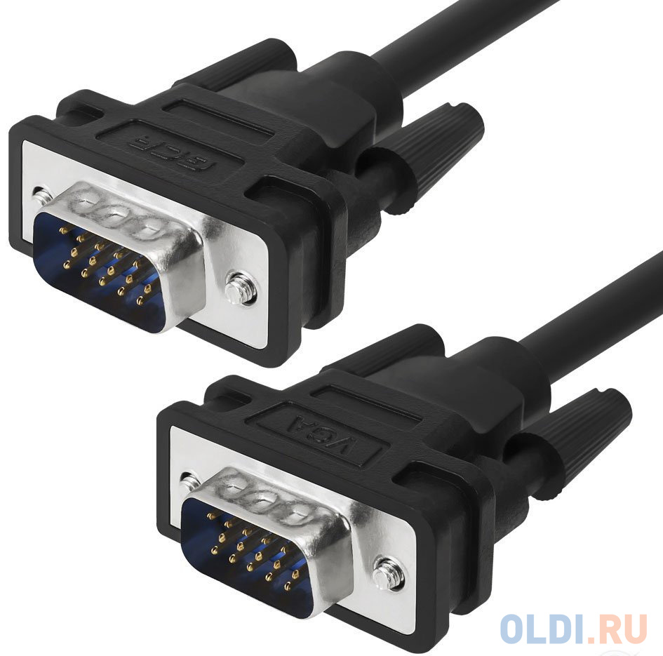 Кабель VGA 1.8м Green Connection GCR-VM2VM1-1.8m круглый черный