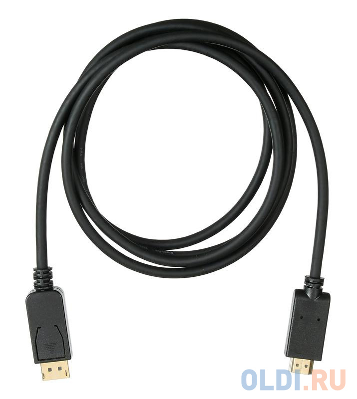 Кабель DisplayPort HDMI 2м Бюрократ BHP DPP_HDMI-2 круглый черный фото